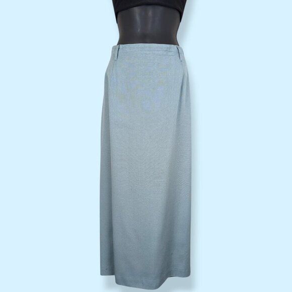 Vintage Talbots Blue Viscose Rayon Skirt - Picture 2 of 9